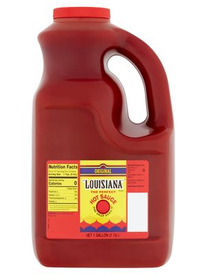 Louisiana Brand Hot Sauce, Original Hot Sauce, Made from Aged Hot Peppers &amp; Vinegar, Adds Flavor to Any Meal (1 Gallon (Pack of 1))