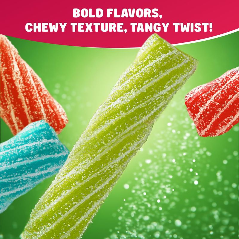 SOUR PUNCH TWISTS STRAWS 2 lb - Candy in Bulk Bag, Assorted, Fruit Flavored, Chewy Candies, Individually Wrapped, Kosher &amp; Halal