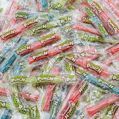 SOUR PUNCH TWISTS STRAWS 2 lb - Candy in Bulk Bag, Assorted, Fruit Flavored, Chewy Candies, Individually Wrapped, Kosher &amp; Halal