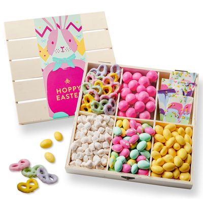 Easter Gift Baskets, Snack Variety Holiday Crate, Spring Gift Assortment, Unique Food Treats for Family Holiday Ideas, Large, Bonnie &amp; Pop