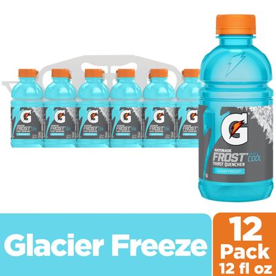 Gatorade Thirst Quencher Sports Drink, Frost Glacier Freeze, 12oz Bottles, 12 Pack, Electrolytes for Rehydration