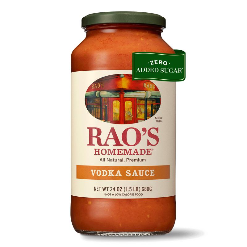 Rao&#39;s Homemade Vodka Sauce 24 oz Creamy Tomato Sauce Pasta Sauce Carb Conscious, Keto Friendly All Natural, Premium Quality With Parmigiano Reggiano and Pecorino Romano Cheeses &amp; Vodka
