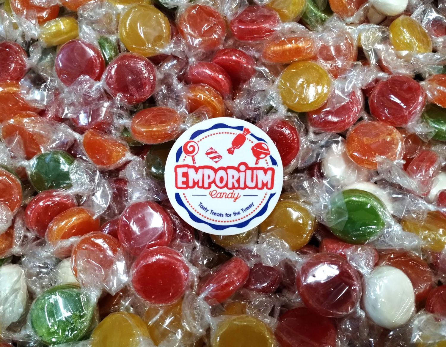 Tropical Fruit Discs - 1.5 lbs of Assorted Mango Passion Fruit Watermelon Pineapple Coconut Indivually Wrapped Bulk Candy