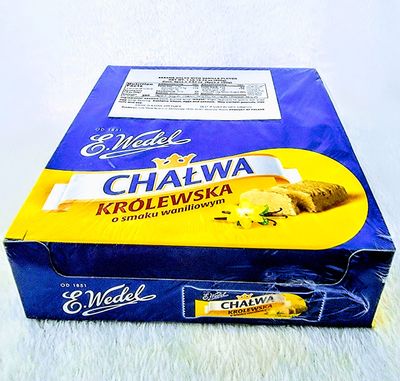 E.Wedel Chalwa Krolewska Vanilla - Polish Sesame Halva with Vanilla Flavor 9pcx100g (FULL Box)