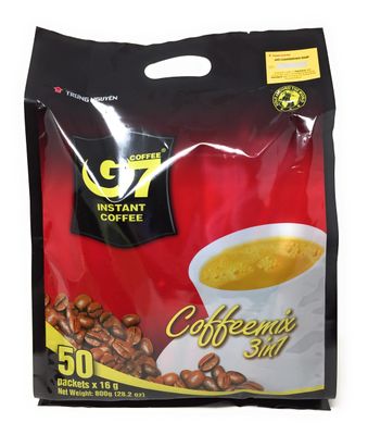 Trung Nguyen - G7 3 in 1 Instant Coffee - Coffee With Non-dairy Creamer and Sugar - Strong and Bold - Instant Vietnamese Coffee (50 Single Serve Packets)
