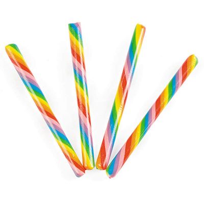 Old Fashioned Candy Sticks, Individually Wrapped, Nostalgic Candy Canes, 80 Pieces (Rainbow)