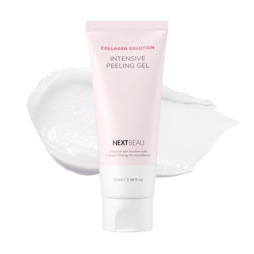 NEXTBEAU Collagen Solution Intensive Peeling Gel 3.38 fl. Oz / 100ml Face Peeling Gel Face Peeling Scrum Korean Skincare Dead Skin Remover for Sensitive Skin