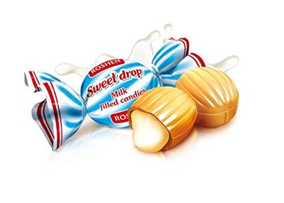 Roshen Caramel Candy Sweet Drop with Milky Filling, Kosher and Halal, Delicious, Flavorful Sweets Bulk Candy 1kg/2.2lb