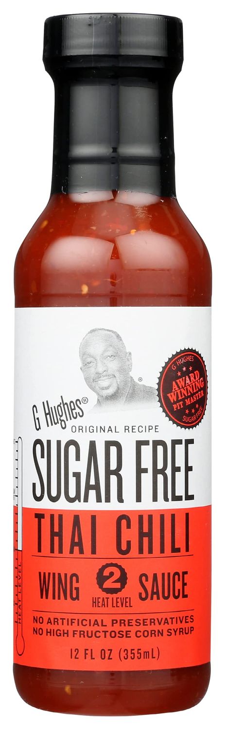 G Hughes Thai Chili Wing Sauce, Sugar Fee, No Artificial Preservatives, 12 Ounces (Pack Of 6)