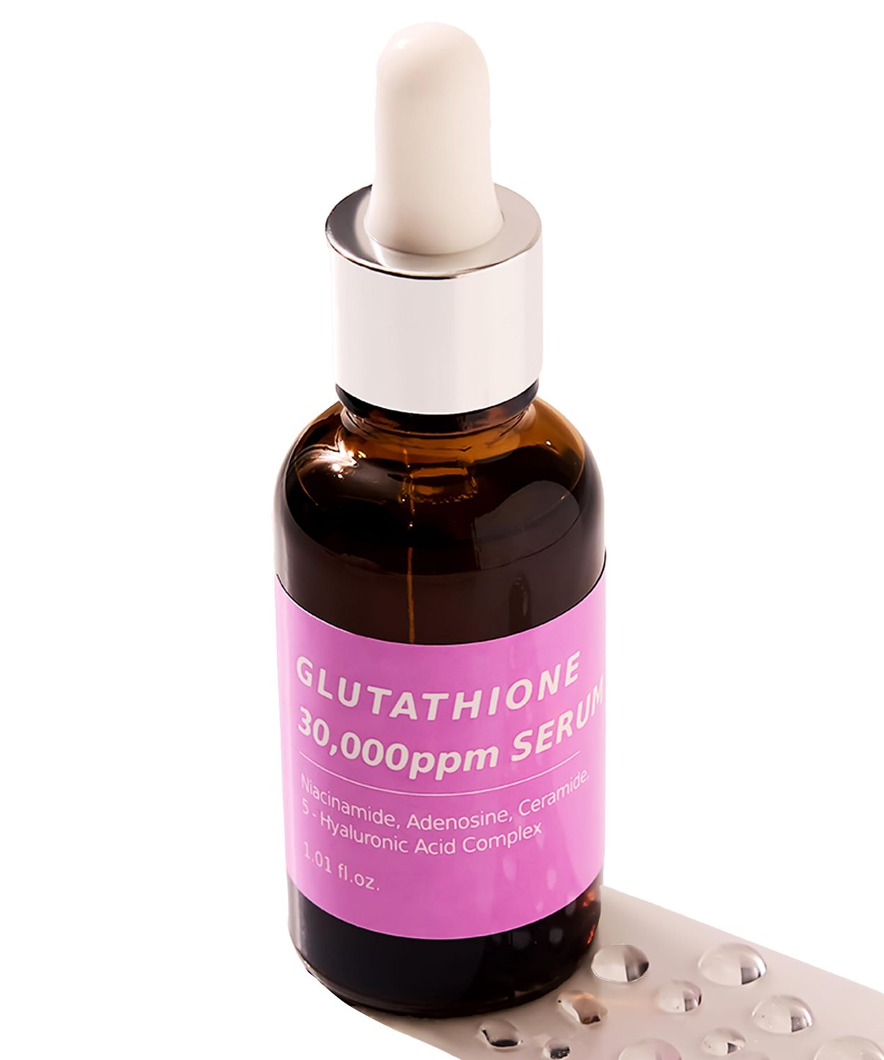 Pure Glutathione Concentrate Mix-in Serum 30,000 ppm w/Niacinamide &amp; Hyaluronic Acid Ceramide Evens Skin Tone Reduces Hyperpigmentation Acne Scars Dark Spots for Sensitive Skin Korean Skincare