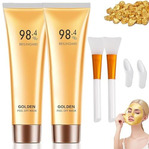 OBRVE 2pcs Gold Foil Peel-Off Mask,98.4% Gold Facial Mask, Gold Peel Off Face Mask, Gold Face Mask for Moisturizing