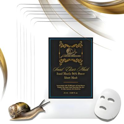 Snail Mucin Sheet Mask Renewal Elixir Face Masks Skincare 96% Power Snail Essence Serum for Skin Repair &amp; Hydration Treats Photo-Aged Skin Not Tested on Animals Korean Skin Care
