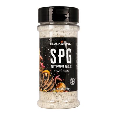 Blackstone 4229 Salt Pepper Garlic (SPG) Seasoning Cooking Chicken, Beef, Fries, Steak, Poultry, Vegetables or Sprinkling On All Foods, All Purpose Grill Flavorful Mix, BBQ Rub, 6.2 Oz, Multicolored