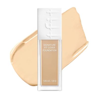 Signature Fit Cover Foundation - Blemish Cover, Full Coverage, Matte &amp; Poreless Finish, Long-lasting &amp; Lightweight, Korean Makeup, 1.02 Fl Oz (W01 Vanilla, 1.02 Fl Oz)