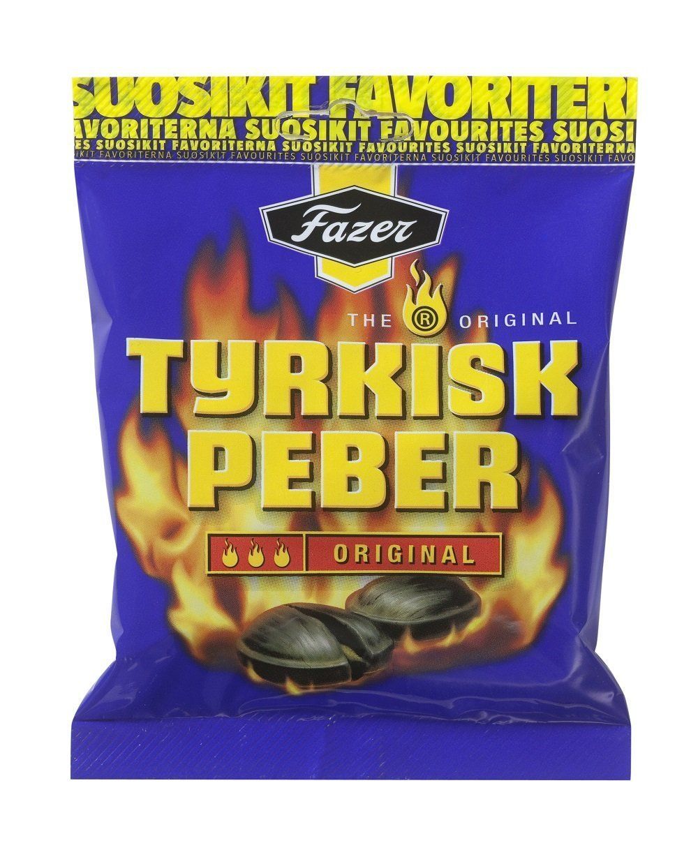 Fazer The Original Tyrkisk Peber (Turkish Pepper) Finnish Salty Licorice Salmiakki Salmiak Salmiac Caramel Hard Candy Bag