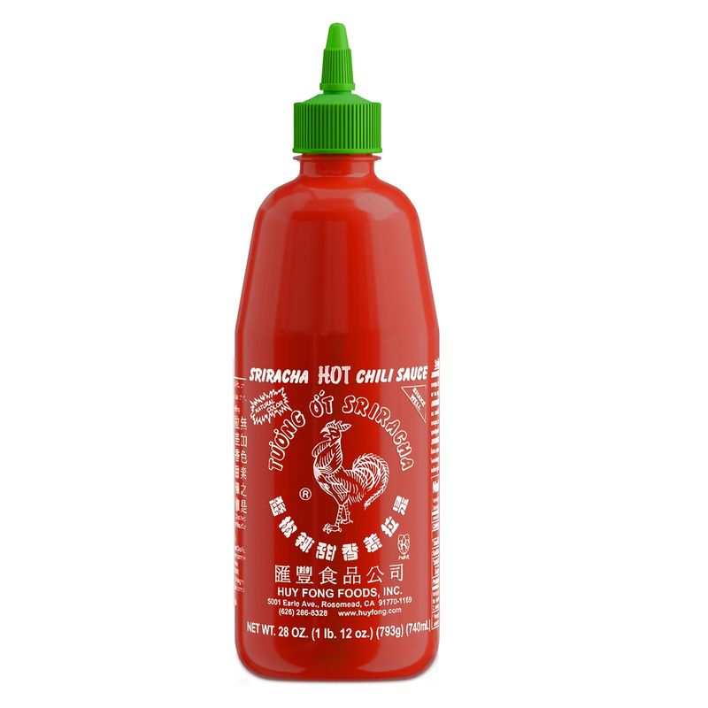 Huy Fong Sriracha, 28 Onuce Original Flavor Hot Chili Sriracha, 28 OZ Spicy Hot Sauce, Chili Pepper Sauce for Asian foods, Hotdogs, Eggs, Burgers, Soups, Tacos, Pack of 2