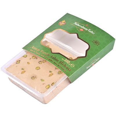 Abdurrahman Tatlc Halvah with Pistachio, 10.6oz, Turkish Halva, Tahini Halva, Pistachio Halva Candy, Traditional Sesame Halvah Dessert, Vegan, Gluten Free Halva, Non-GMO, Halwa, Halawa