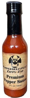 Pepper Belly Pete&#39;s Zippy-Zap Gourmet Hot Sauce-Pepper Sauce-Premium Red Cayenne 5oz