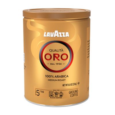 Lavazza Qualit Oro Ground Coffee, Medium Roast, 100% Arabica, 8.8 oz Tin (Pack of 4)