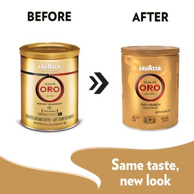 Lavazza Qualit Oro Ground Coffee, Medium Roast, 100% Arabica, 8.8 oz Tin (Pack of 4)