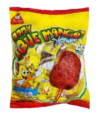 BENY X-Treme Lollipops with Chili Coating 1lb 6.56oz Bags (640g) (Mango)