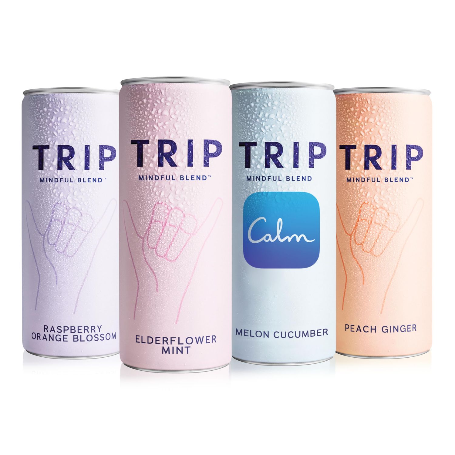 Trip Mindful Blend, Lightly Sparkling Adaptogen Seltzer, Mocktail w/ 120mg Magnesium Citrate with Ashwagandha, Lions Mane &amp; L Theanine, No Added Sugar, Vegan, Variety Pack, 12 Oz, 12Pk
