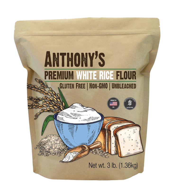 Anthony&#39;s Premium White Rice Flour, 3 lb, Gluten Free, Non GMO