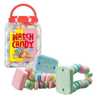 50 Candy Bracelet Watches Individually Wrapped, Taste Nostalgia with our Playful and Delicious Candy Jewelry, Perfect for Party Favors, Goody Bags and Birthdays, by 4YoreElves, Pack of 50 x 0.42oz