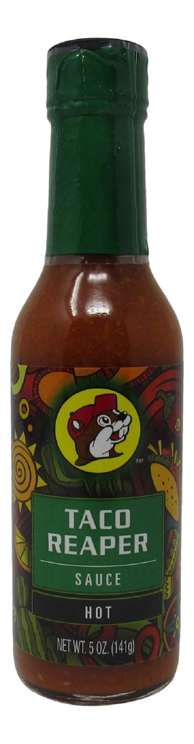 Buc-ees Gourmet Hot Sauce, Gluten Free, Non-GMO - Hot Taco Reaper Flavor - 5 Ounce Bottle