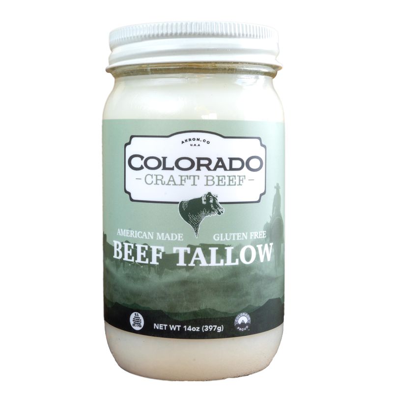 Colorado Craft Beef - 100% Pure Beef Tallow for Cooking, Gluten Free, Grass Fed, No Sugar Added, Keto Friendly, 14 oz (28 Servings) - Packaging May Vary