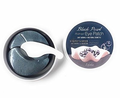 esfolio Black Pearl Extract Hydrogel Eye Patch - Hydrating Under-Eye Mask for Dark Circles, Puffiness, Wrinkles, Korean Skincare with Collagen &amp; Hyaluronic Acid for Firming &amp; Soothing 60 Pcs
