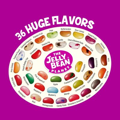 The Jelly Bean Planet, Gourmet Jelly Beans Gift 25 Oz Jar - 36 Huge Natural Fruit Flavors, Seasonal, Birthday, Easter Candy, Plant Based Colors - Gluten Free, Fun Bulk Sweets Assortment