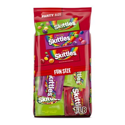 SKITTLES Original, Assorted Bulk Candy Variety Pack - Wild Berry, Sour, Original Chewy Candy Bulk, 26.46 Oz