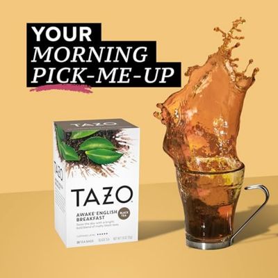 TAZO Organic Awake English Breakfast Black Tea Bags, 96 Total Tea Bags (16ct - Pack of 6)