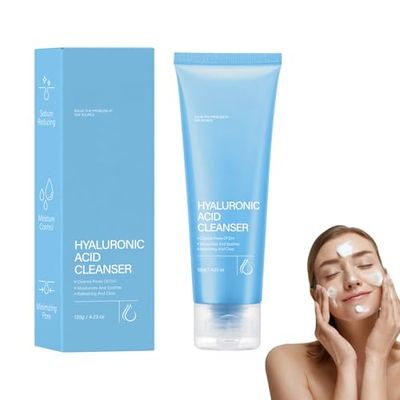 Hydrating Hyaluronic Acid Facial Cleanser for Women - Gentle Oil Cleanser for Face, Korean Skincare Formula, Deep Pore Cleansing, Moisturizing &amp; Refreshing, 120g/4.23oz