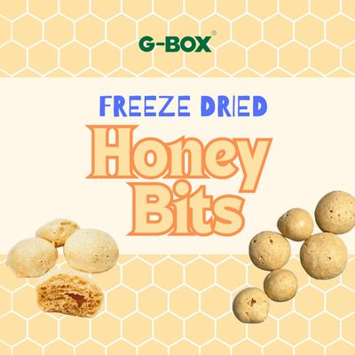 G-BOX Freeze Dried Bit O Honey, 4 OZ, Crunchy Honey &amp; Almond Candy, TikTok Trend Items Featuring Old School Candy Vibes- Perfect for Fans of Freeze Dried Candies, Air-tight Sealed in a Deli Container