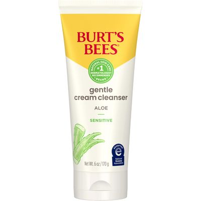 Burt&#39;s Bees Gentle Cream Cleanser with Aloe for Sensitive Skin, 98.9% Natural Origin, 6 Ounces