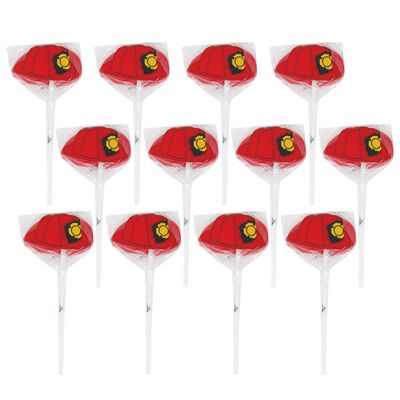 12 Pk Firefighter Hat Lollipops - Individually Wrapped Fire Birthday Party favor Suckers - Firefighter Party Supplies for Firefighter Theme Birthday Party for Kids - Fireman Birthday Party supplies