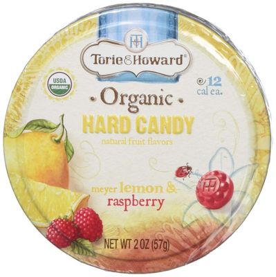 Torie &amp; Howard Candy Tin Lemon Raspberry 2 oz (Pack of 8)