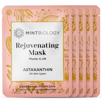 Korean Sheet Mask AGELESS Advanced Nutrient Locking Korean Skin Care Masks Astaxanthin &amp; Collagen Face Mask for Women Nourish, Hydrate &amp; Soften Lines &amp; Wrinkles Spots Cruelty Free Facial Masks