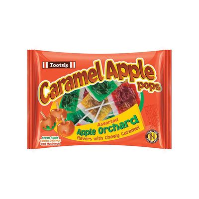 Caramel Apple Suckers (24 pack) Golden Delicious, Green Apple and Red McIntosh flavors in chewy caramel.