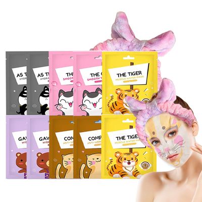 Hydrating Face Masks Skincare Korean - 10Pcs Fun Animal Printed Facial Mask - Sheet Masks Gifts for 13 Year Old Girl - Kids Face Mask With Tiger &amp; Cat - Nourishing Sheet Mask for All Skin Types