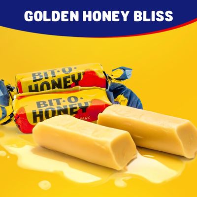 BIT-O-HONEY Candy 2 lbs - Retro Taffy Bulk Bag, Honey &amp; Almond Flavor, Soft Chewy, Individually Wrapped (130 Pieces)