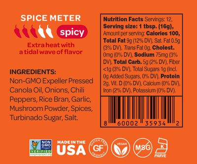 Mr. Bing Chili Crisp Spicy - Delicious, Flavorful & Crunchy Chili Oil - Made in USA Chili Paste Hot Sauce - Gluten Free, Vegan, No MSG, Non-GMO Oil - (7 oz.)