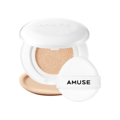 Amuse SEOUL Ceramic Skin Perfector Cushion Foundation 02 HEALTHY Long-lasting, Lightweight, Semi-matte, Flawless Coverage, Hypoallergenic, Vegan, Korean Beauty (15g / 0.52oz.)