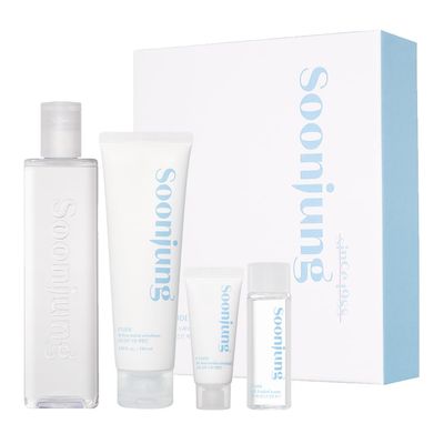 Etude Soonjung Skincare 2 Set ph 5.5 Relief Toner / 10-Free Moist Emulsion with Gift Hypoallergenic Skin Soothing and Moisturizing Skincare for Sensitive Skin Korean Skin Care, Perfect for Gift