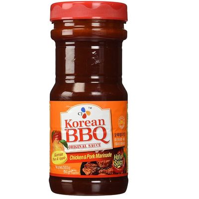CJ Korean BBQ Sauce, Hot &amp; Spicy (Chicken &amp; Pork), 29.63-Ounce Bottles (Pack of 4)
