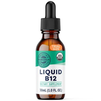 Vimergy Liquid B12 - Fast-Absorbing Brain Support - Energy Support Supplement - USDA Certified Organic, Vegan, Non-GMO - 30 Servings (30 mL)