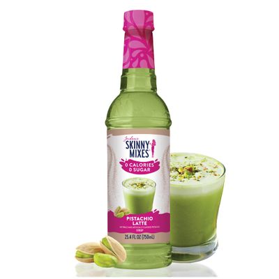 Jordan&#39;s Skinny Syrups Sugar Free Coffee Syrup, Pistachio Flavor Drink Mix, Zero Calorie Flavoring for Chai Latte, Protein Shake, Food &amp; More, Gluten Free, Keto Friendly, 25.4 Fl Oz, 1 Pack