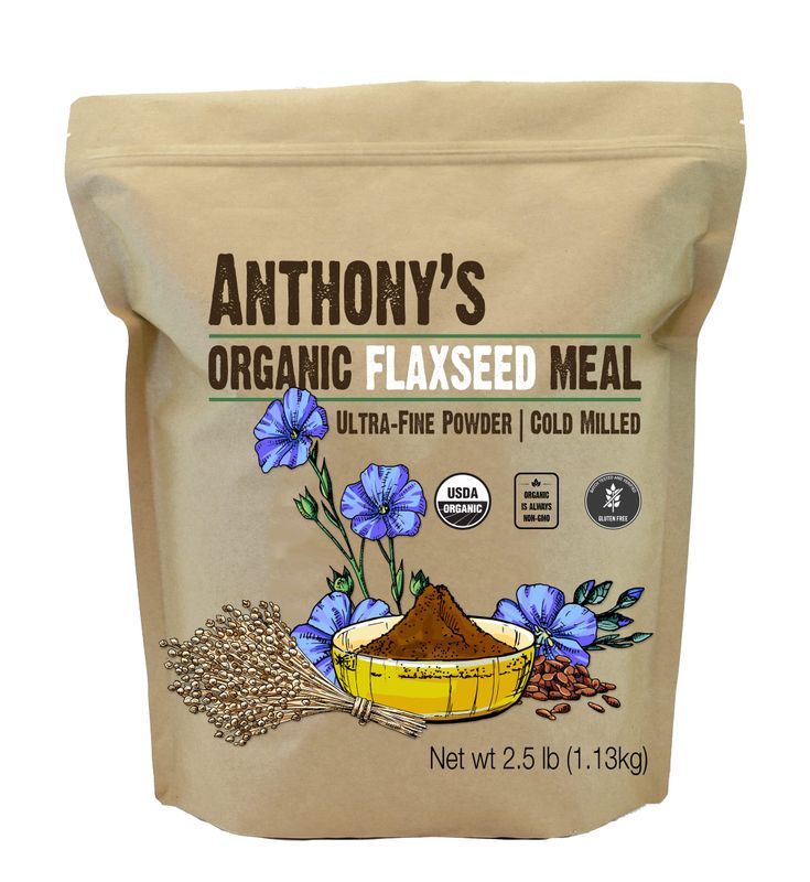 Anthony&#39;s Organic Flaxseed Meal, 2.5 lb, Gluten Free, Ground Ultra Fine Powder, Cold Milled, Keto Friendly